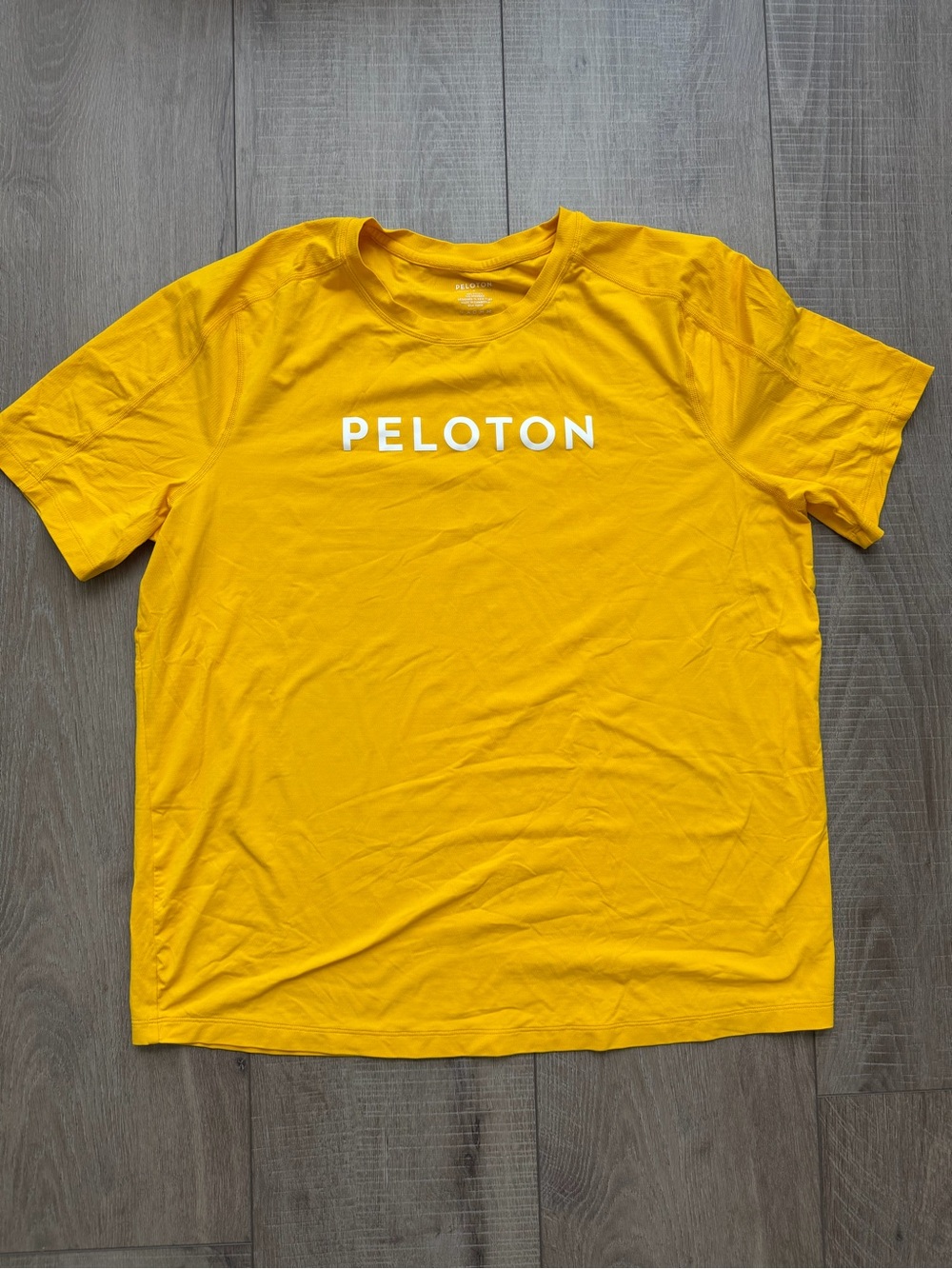 Peloton Men's Yellow Logo Tee Size Large